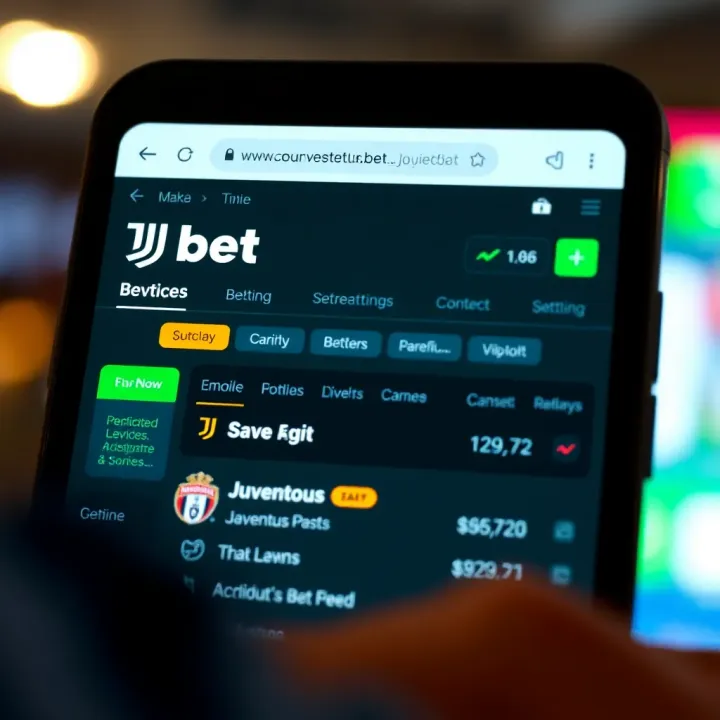 Screenshot of JuventusBet's old mobile website interface displaying betting options