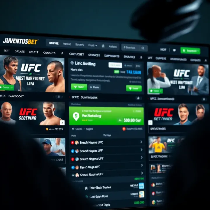 JuventusBet platform displaying a variety of UFC betting options for Nigerian users