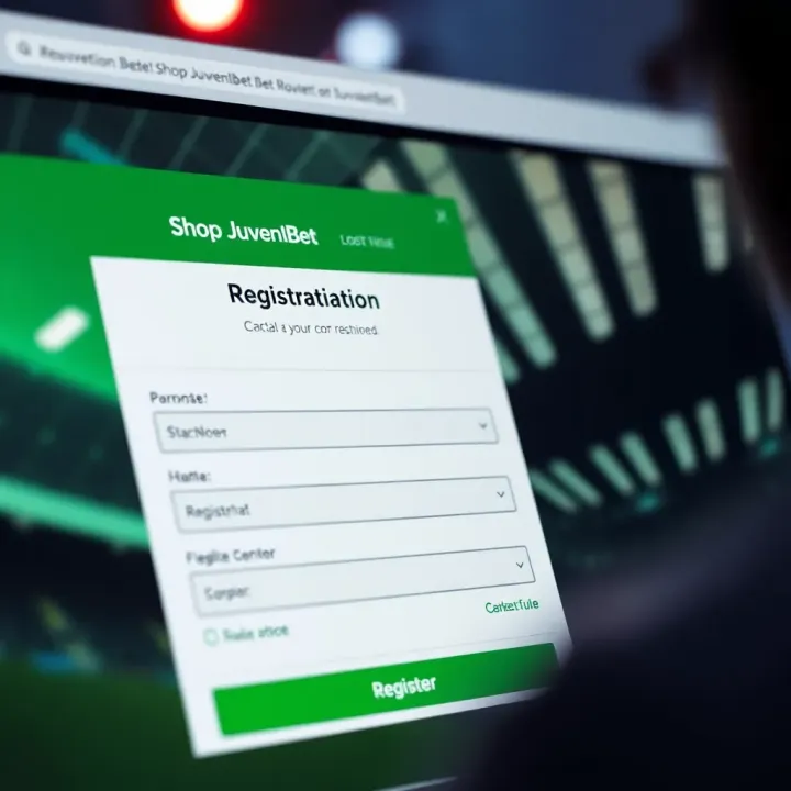User interface of Shop JuventusBet registration page showing form fields