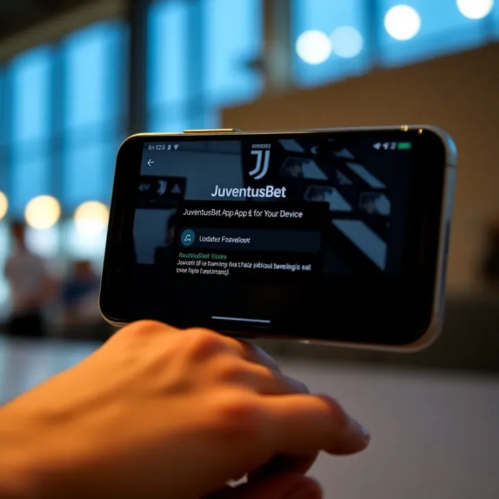 Smartphone screen showing the JuventusBet app update notification on an Android device
