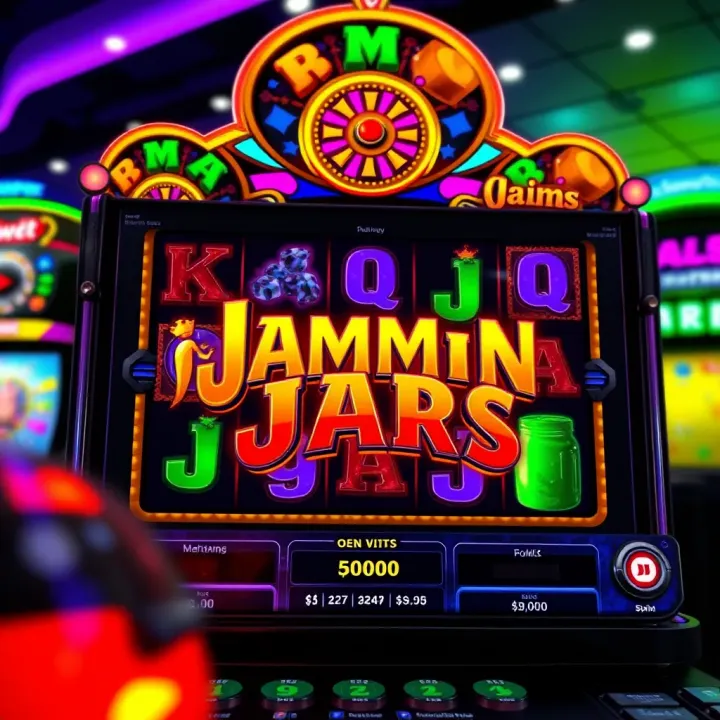 Jammin Jars demo slot game screen displaying colorful symbols, bonus features, and engaging gameplay