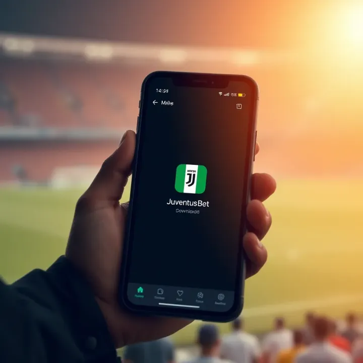 JuventusBet App Download Interface for Nigerian Users Mobile phone showing JuventusBet app download screen with Nigerian flag icon