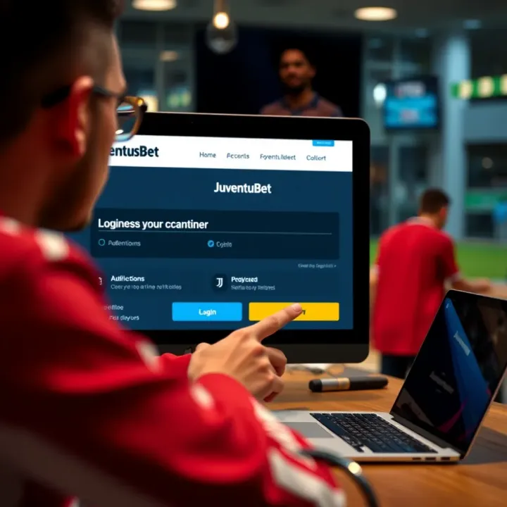 User entering login credentials on JuventusBet platform