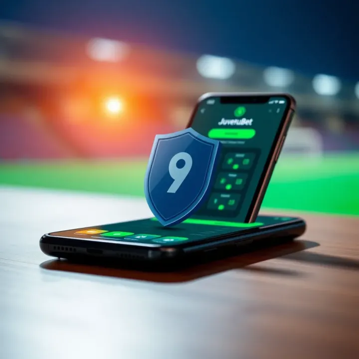 Safe Betting Experience on JuventusBet Mobile Platform in Nigeria Illustration of secure online betting using JuventusBet mobile platform with shield icon and smartphone