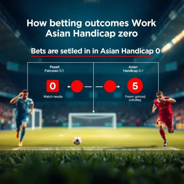 Diagram depicting betting outcomes with Asian Handicap 0 and how bets are settled in different match results