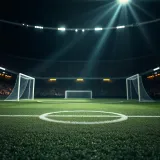 Football pitch with highlighted goal line emphasizing scoring opportunities