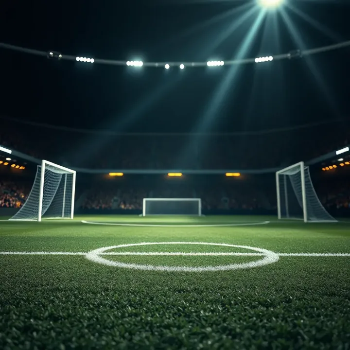 Football pitch with highlighted goal line emphasizing scoring opportunities